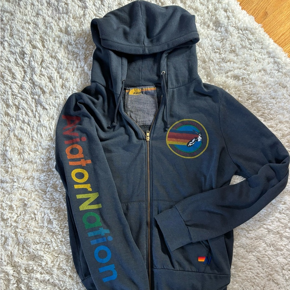 Aviator Nation Women’s XL Hoodie Dark Grey/blue